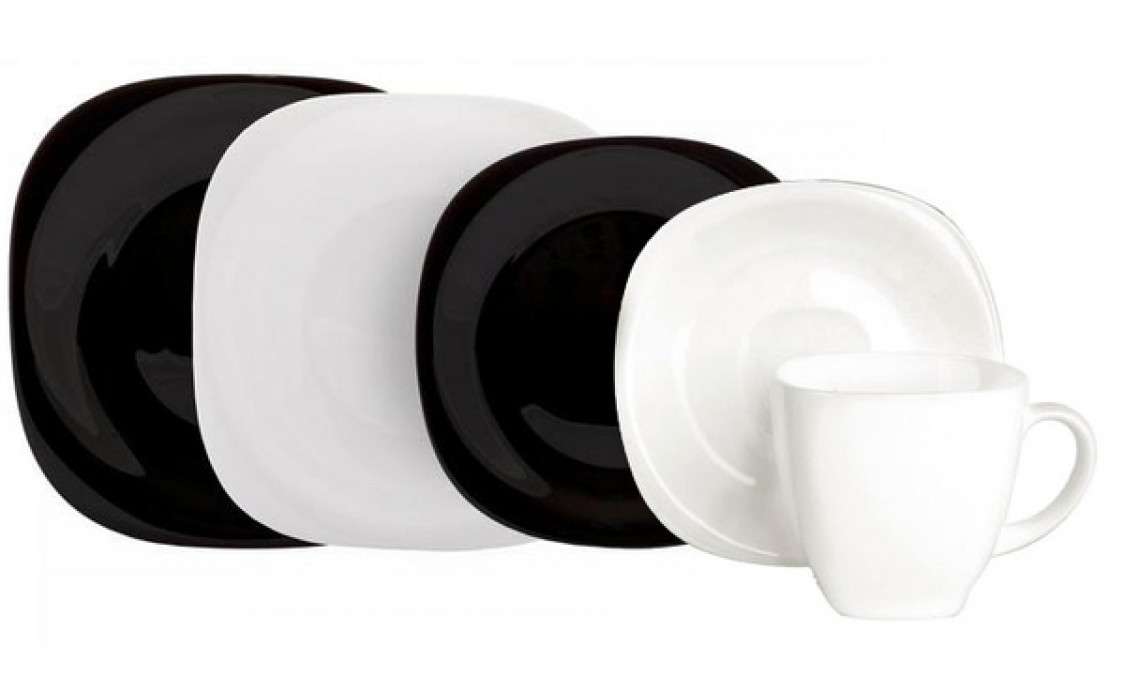 

Столовый сервиз из закаленного стекла Carine BlackWhite 30 пр Luminarc