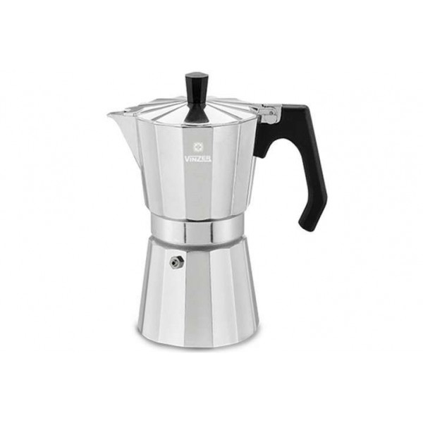 

Гейзерная кофеварка из алюминия на 6 чашек Moka Espresso Induction Vinzer