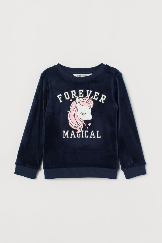 

Cвитшот велюровый с принтом H&M Р40012 110-116 см Темно-синий (P-6910806230093)
