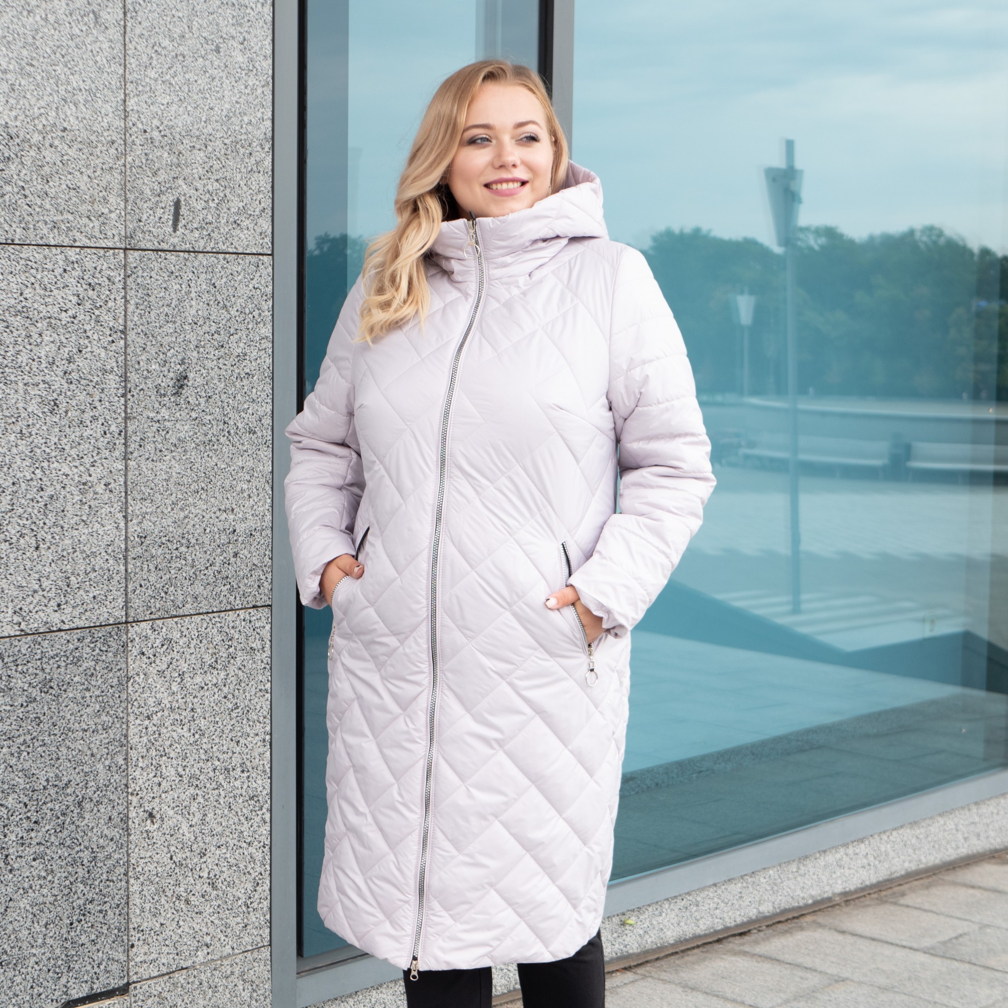 

Куртка женская осень-весна большого размера UF-Fashion Паркет -ad 52 бежевый