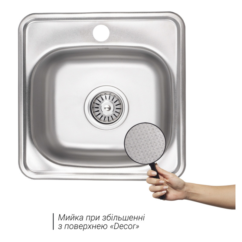

Мойка кухонная Lidz 3838 0.6мм Decor из нержавеющей стали