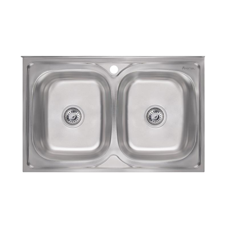 

Кухонная мойка двойная Imperial 5080 Decor из нержавеющей стали