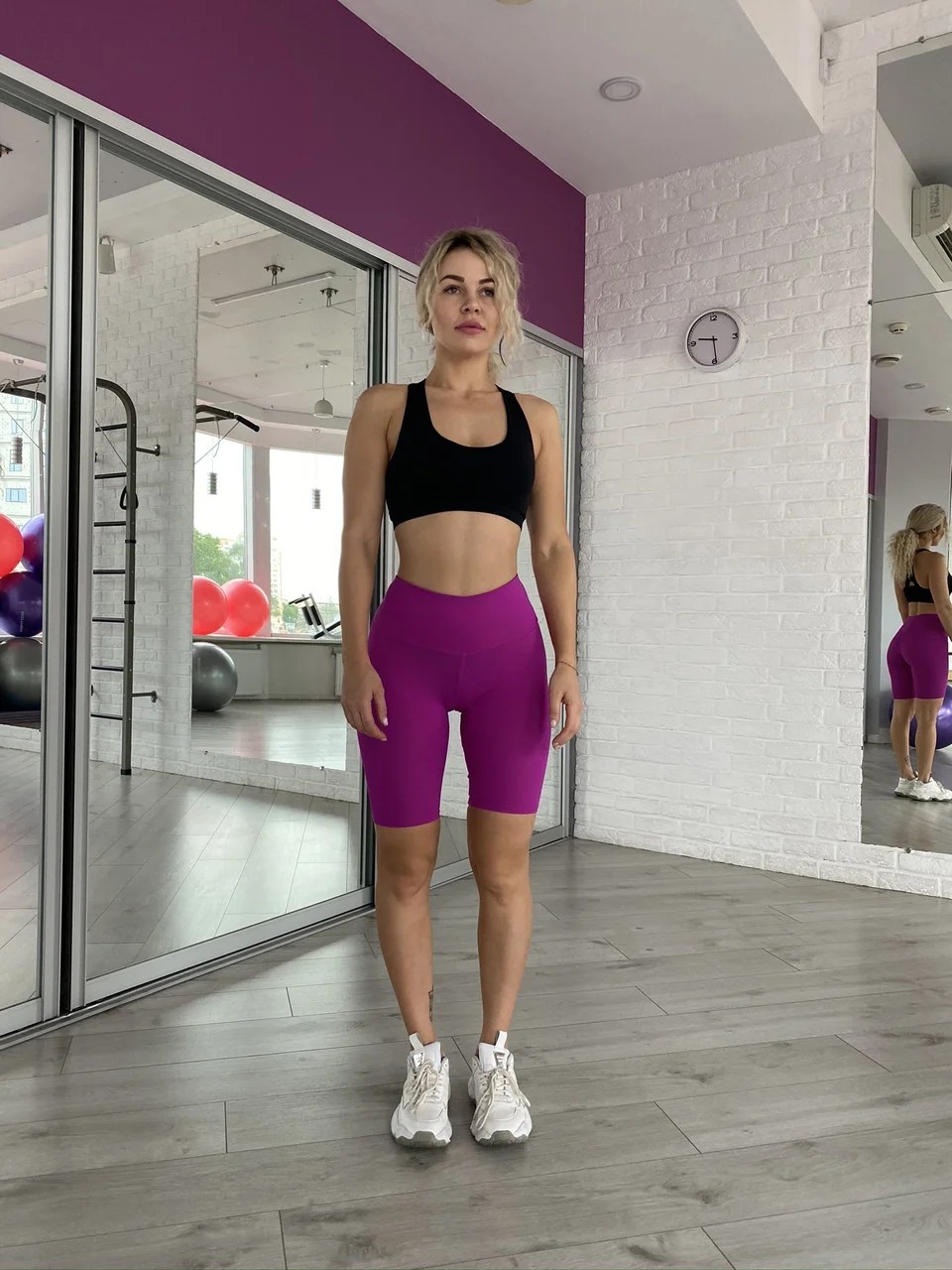 

Женский спортивный утягивающий комплект для фитнеса Asalart Violet Shark High S Фиолетовый - Черный 556028