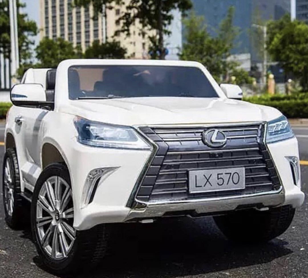 

Двухместный Детский электромобиль Lexus(Лексус) LX570 (MP4) мотор 4х35W колеса EVA белый Bambi