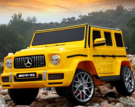 

Детский Электромобиль Mercedes G63 AMG EVA колеса гелик желтый Bambi