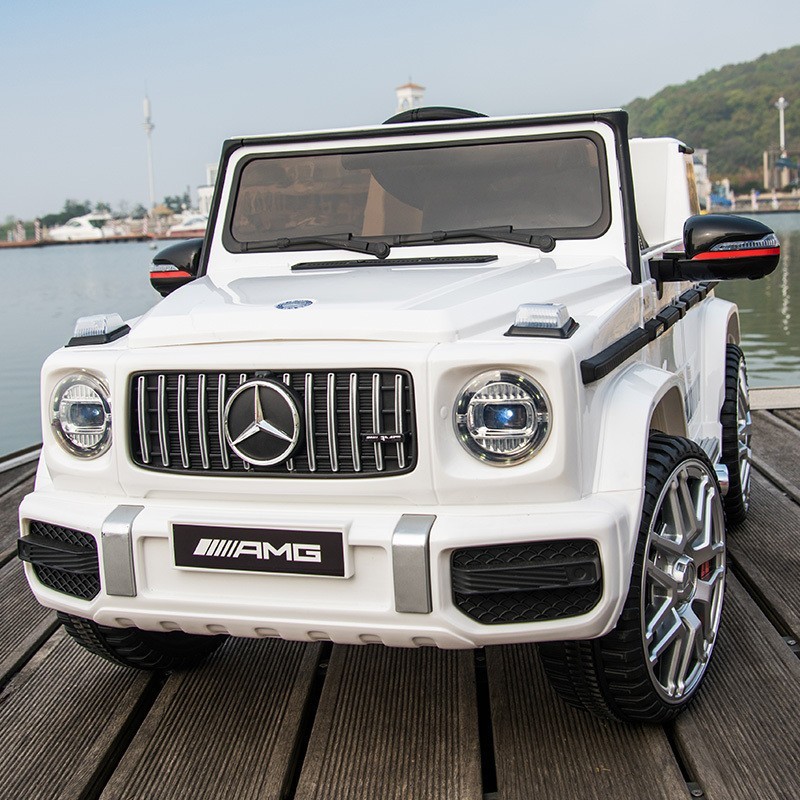 

Детский электромобиль Джип Mercedes-Benz G63 колеса EVA кожаное сиденье белый Bambi
