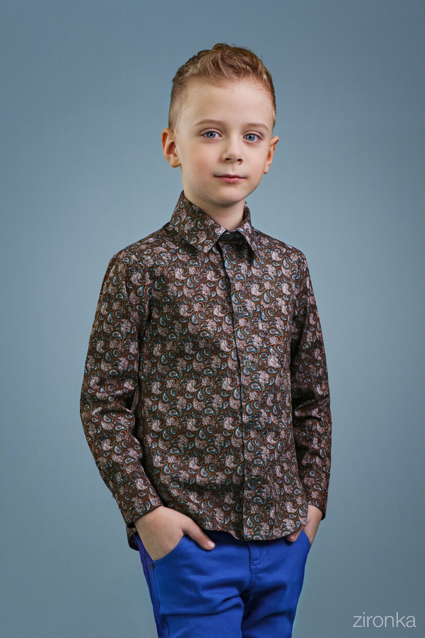 

Рубашка для мальчика Casual Boy 4068-1 коричневый 110