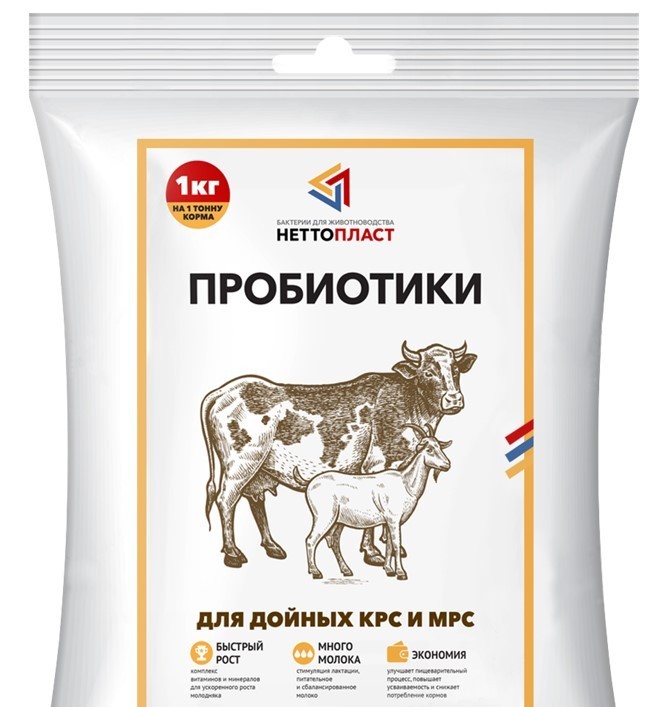 

Пробиотики для дойных КРС и МРС Нетто пласт 1кг