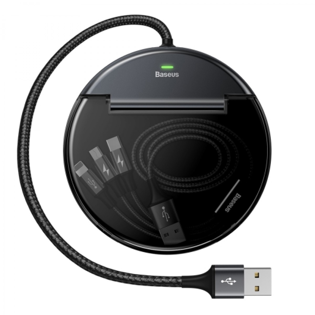 

Автомобильное зарядное устройство Baseus (Type-C+Dual USB with 3-in-1 M+L+T Data Cable)