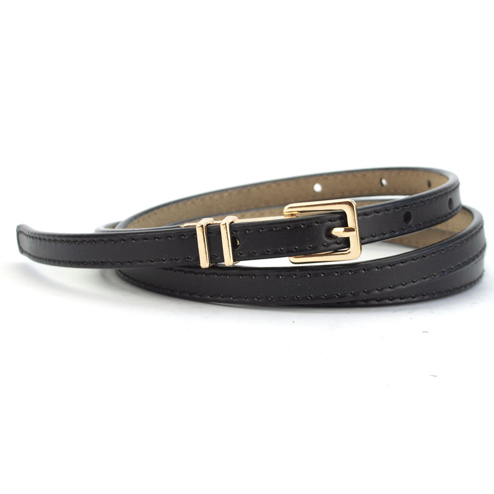 

Ремень женский кожаный узкий черный PS-1017 black (115 см)
