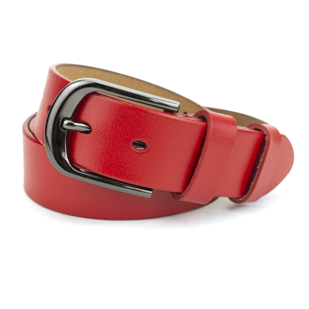 

Ремень кожаный женский под джинсы красный PS-3538 red (115 см)