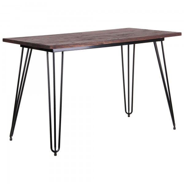 

Стол обеденный для кухни, кафе, ресторана Smith (120 х 60) см металл черный/дерево Гевея AMF