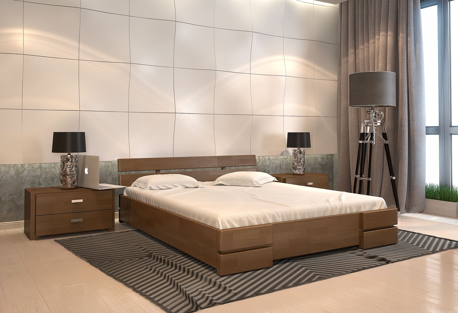 

Кровать из натурального дерева бук 120х200 Дали орех Арбор Древ