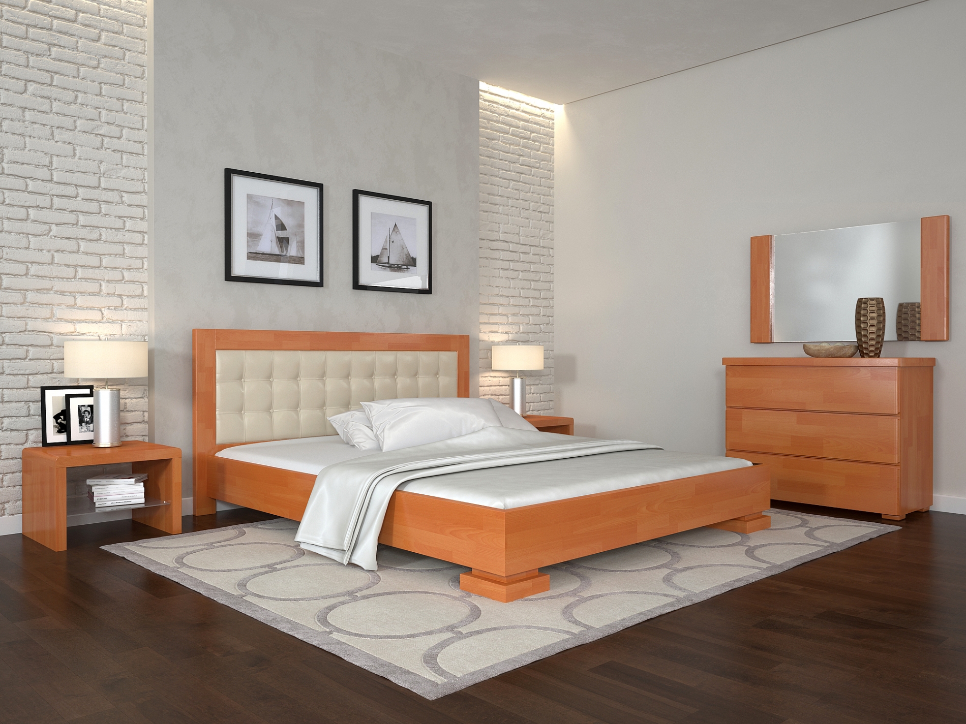 

Кровать из натурального дерева сосна 180х200 Монако ольха Арбор Древ