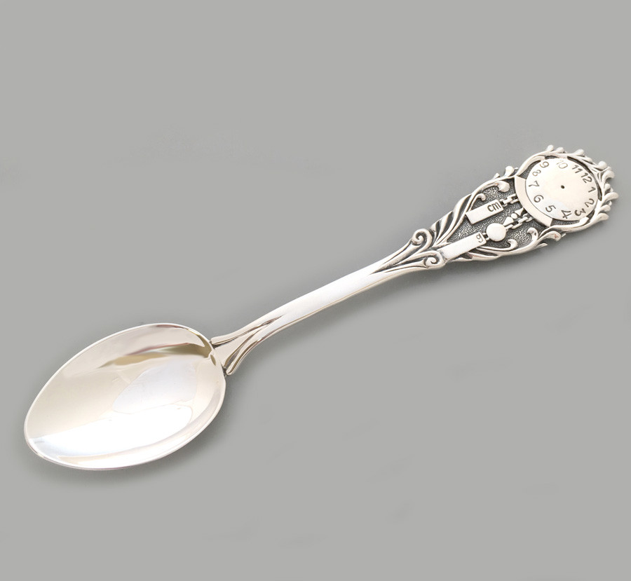 

Серебряная детская ложка "Часики" Silver4u БР-0004881