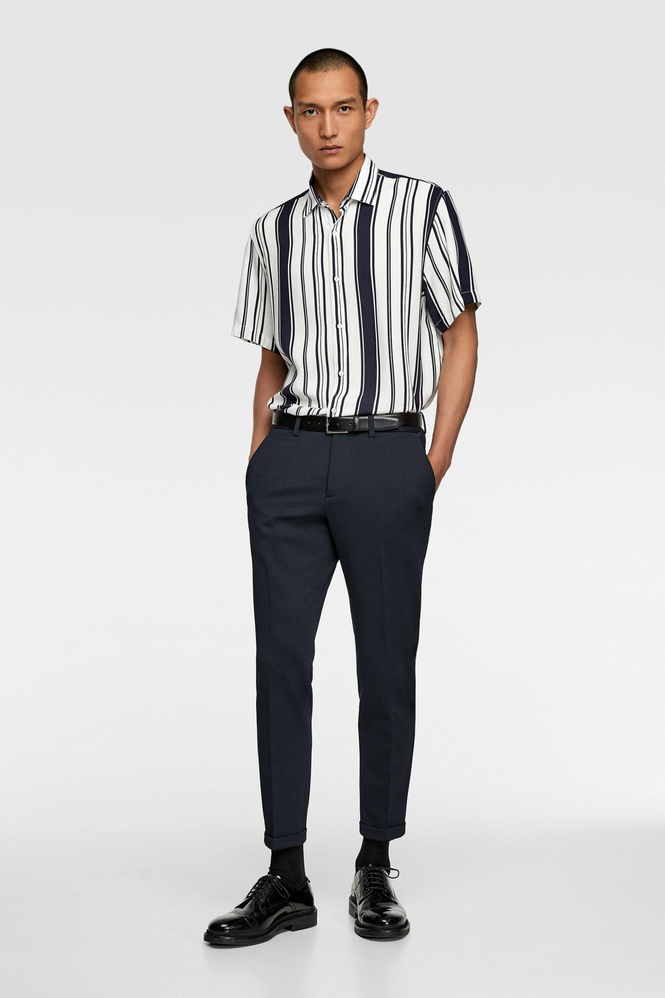 

Рубашка Zara черно-белая в полоску S (5626 819 401)