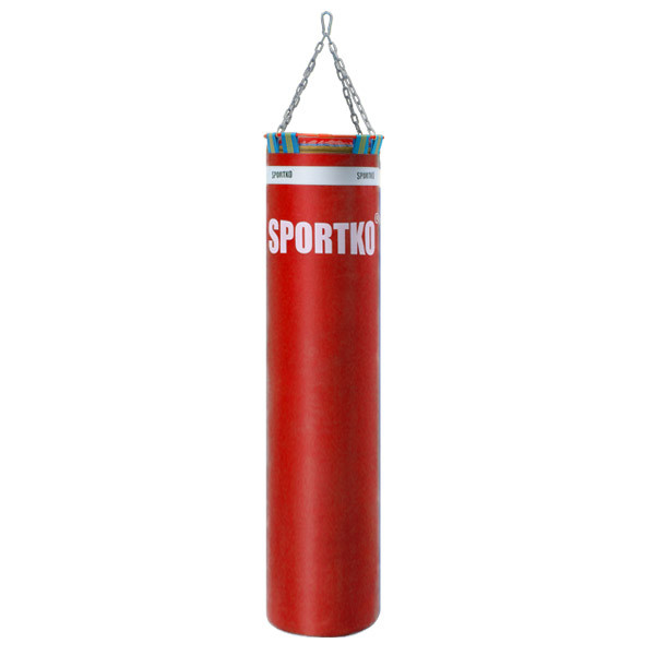 

Боксерский мешок SPORTKO ПВХ 150 см/35 см/65 кг красный