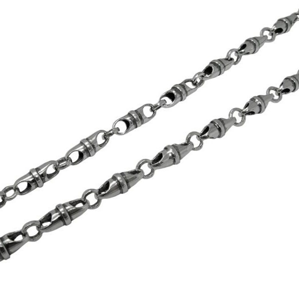 

Серебряная женская цепь Джет 55см /6мм чернёный