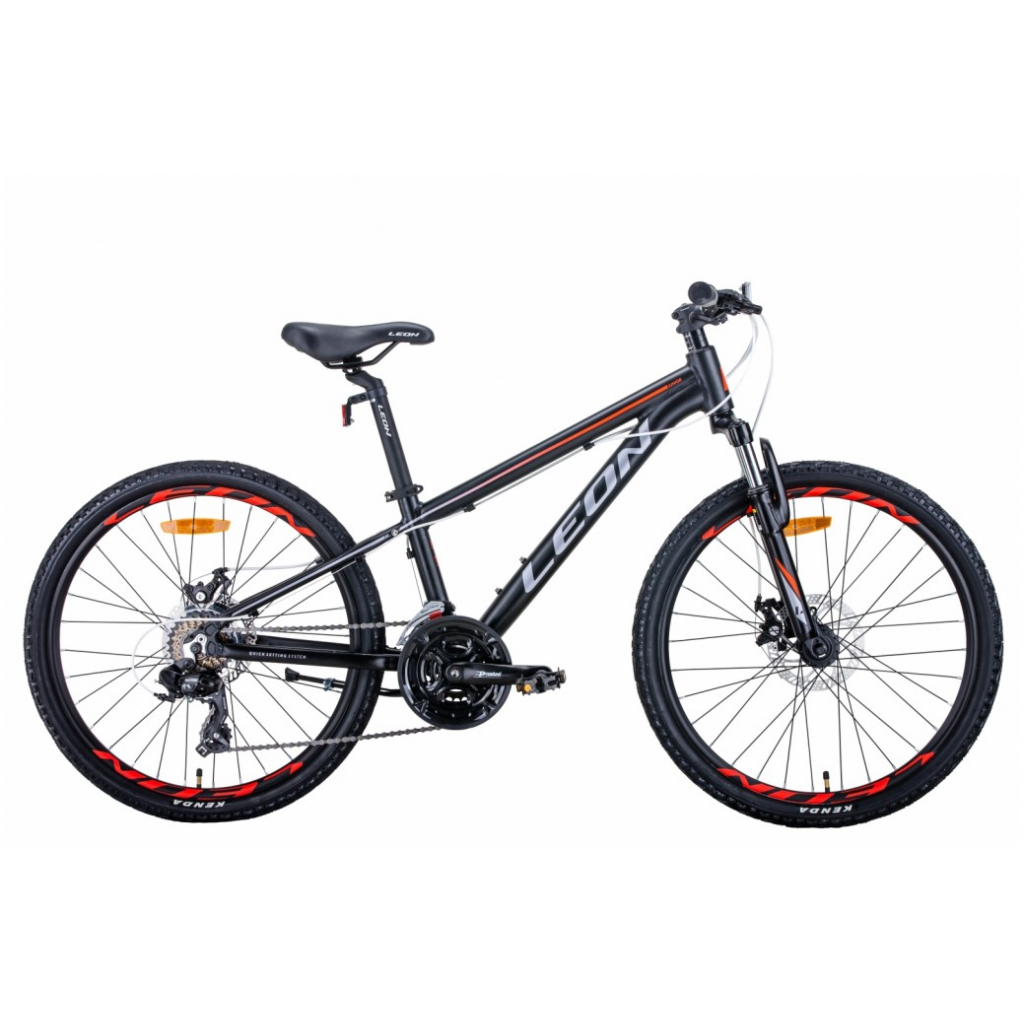 

Велосипед Leon 24" JUNIOR AM DD рама-12" 2021 Black/Orange (OPS-LN-24-073)