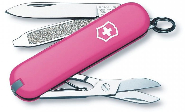 

Складной нож Victorinox CLASSIC SD 58мм/1сл/7функ/роз /ножн Vx06223.51