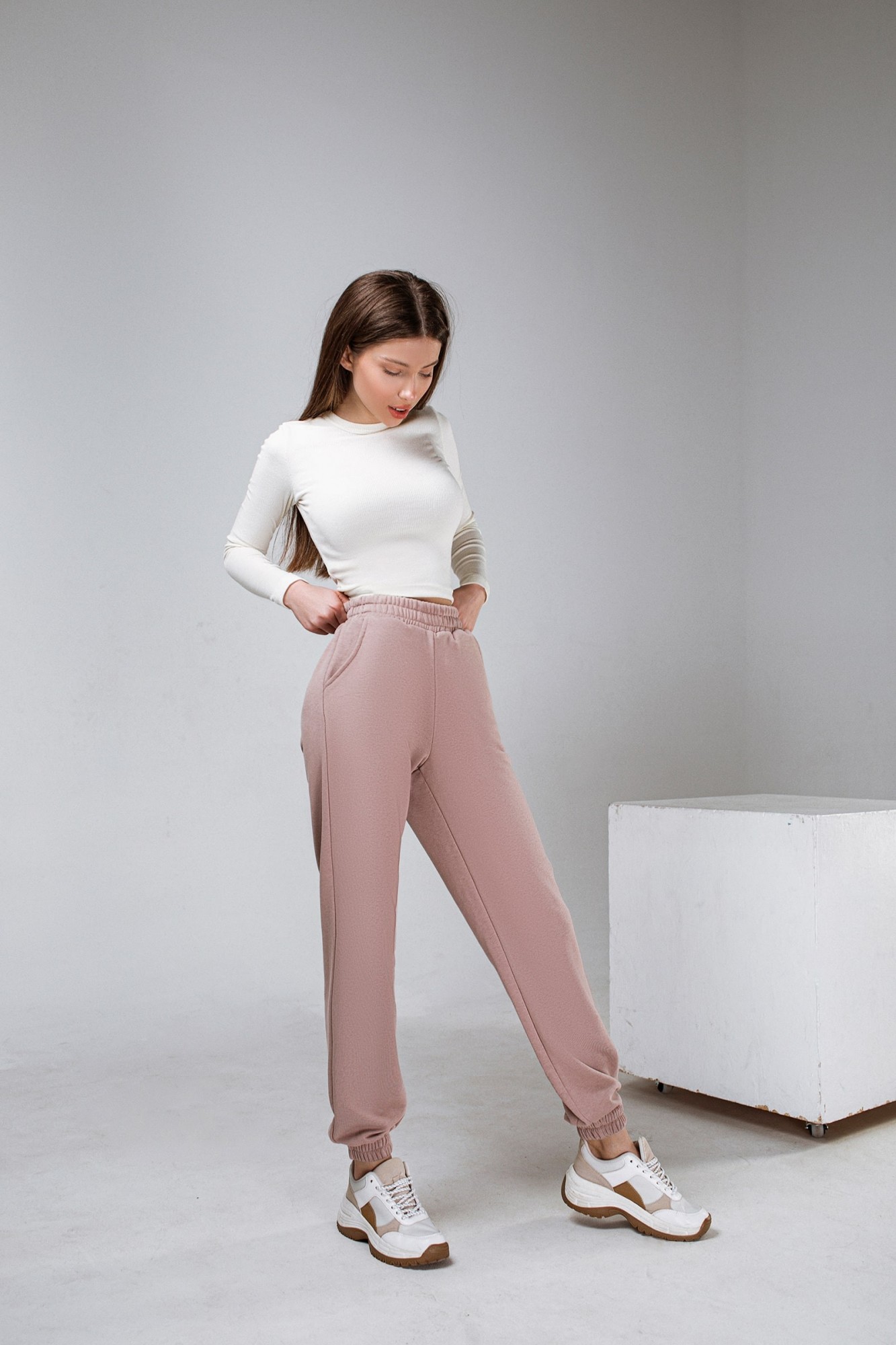 

Джоггеры Dreha 0618-52  темно-бежевый, Джоггеры Dreha 0618-52 M темно-бежевый