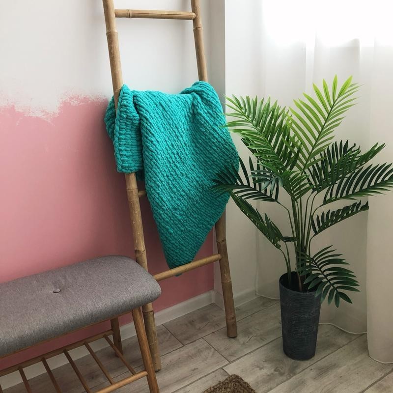 

Плед Плюшевый Will Be Soft Вязаный Гладь 200 х 220 см Бирюзовый