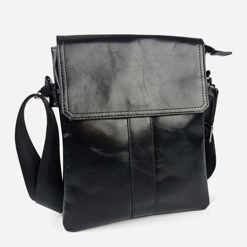 

Мужская сумка кожаная Tiding Bag 8678-1A Черная