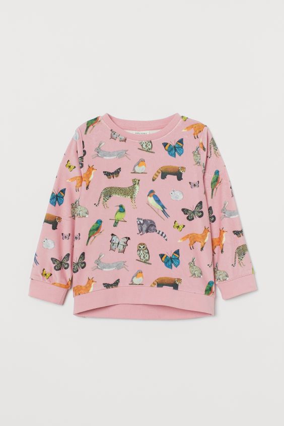 

Свитшот велюровый с принтом H&M Р00140 110 - 116 см Светлый розовый (P-6910806230102)