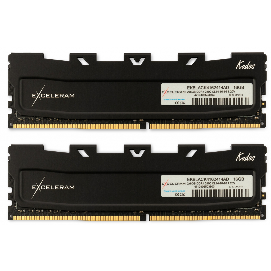 

Модуль памяти для компьютера DDR4 16GB (2x8GB) 2400 MHz Black Kudos eXceleram (EKBLACK4162414AD)