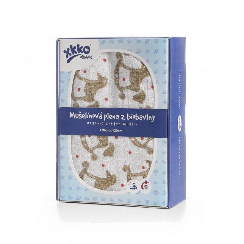 

Пеленки XKKO из органического хлопка 120х120 1 шт Золотая лошадка