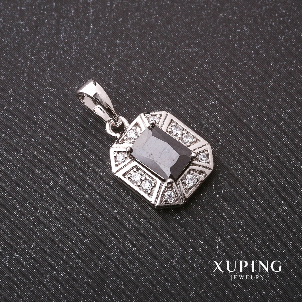 

Кулон Xuping с камнем цвет черный 10х12х20мм родий, ida34130