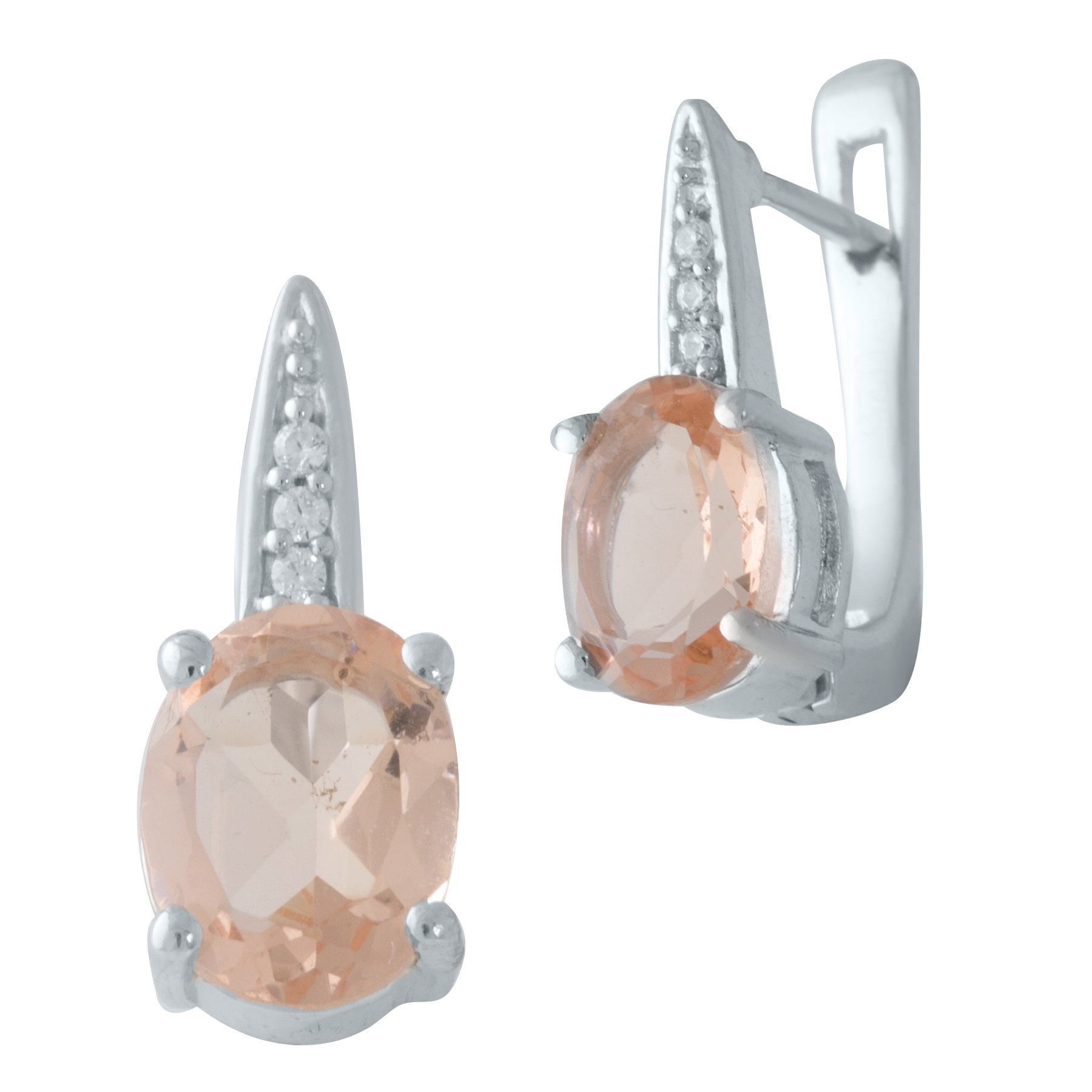 

Серебряные серьги SilverLine с морганитом nano