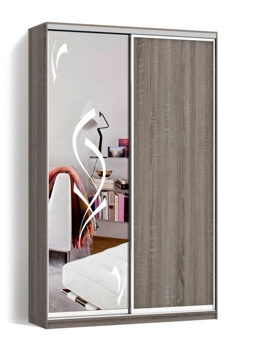 

Шкаф-купе LuxeStudio 2 двери ДСП/Пескоструй рисунок 51nr цвет Дуб трюффель CLS - I 120 x 200 x 45 см