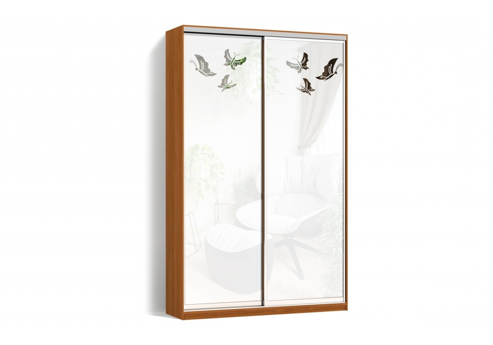 

Шкаф-купе LuxeStudio 2 двери Пескоструй/Пескоструй рисунок 56-57 цвет Ольха CLS - II 110 x 240 x 60 см