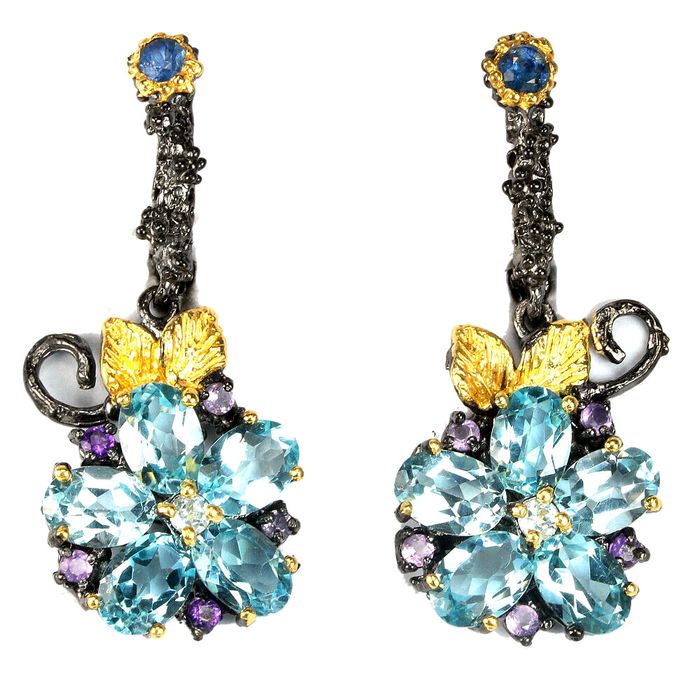 

Серьги из сербра с топазом Незабудка С1653