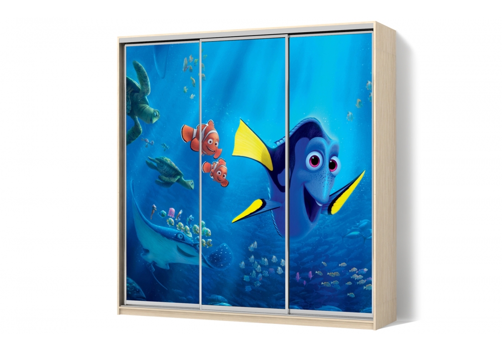 

Шкаф-купе LuxeStudio 3 двери ФМП/ФМП/ФМП рисунок De020 CLS - III 210 x 220 x 45 см