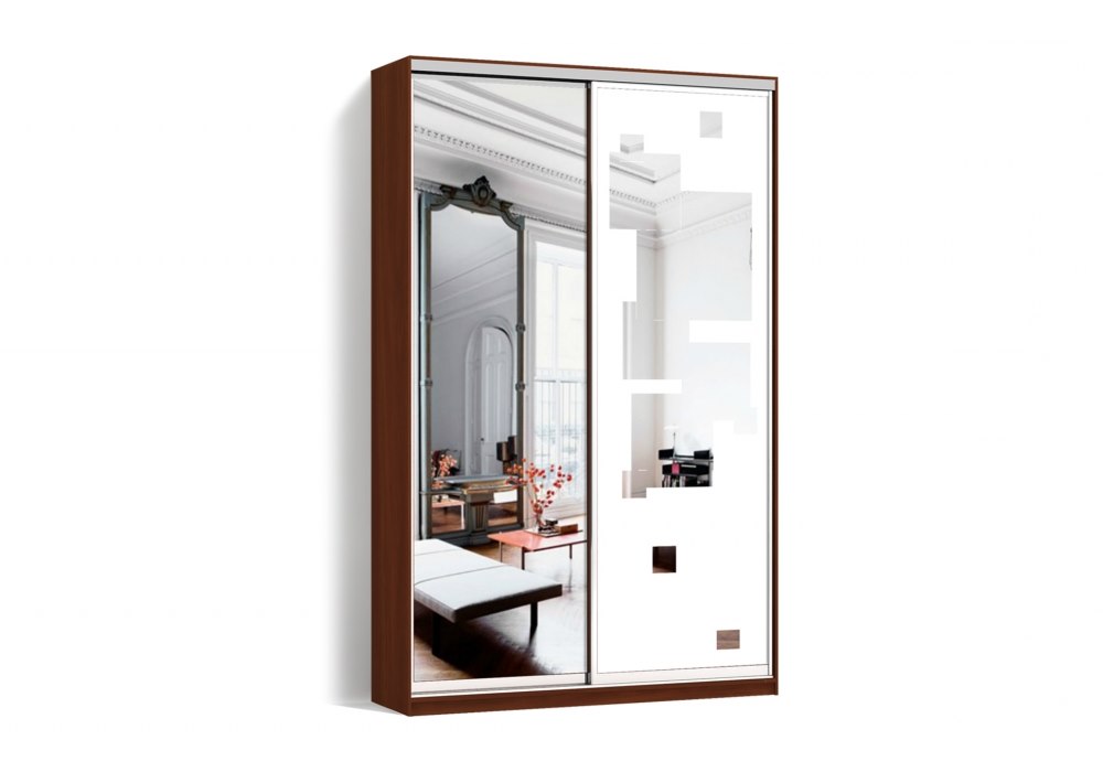 

Шкаф-купе LuxeStudio 2 двери Зеркало/Пескоструй рисунок 51 цвет Орех CLS - I 170 x 230 x 60 см