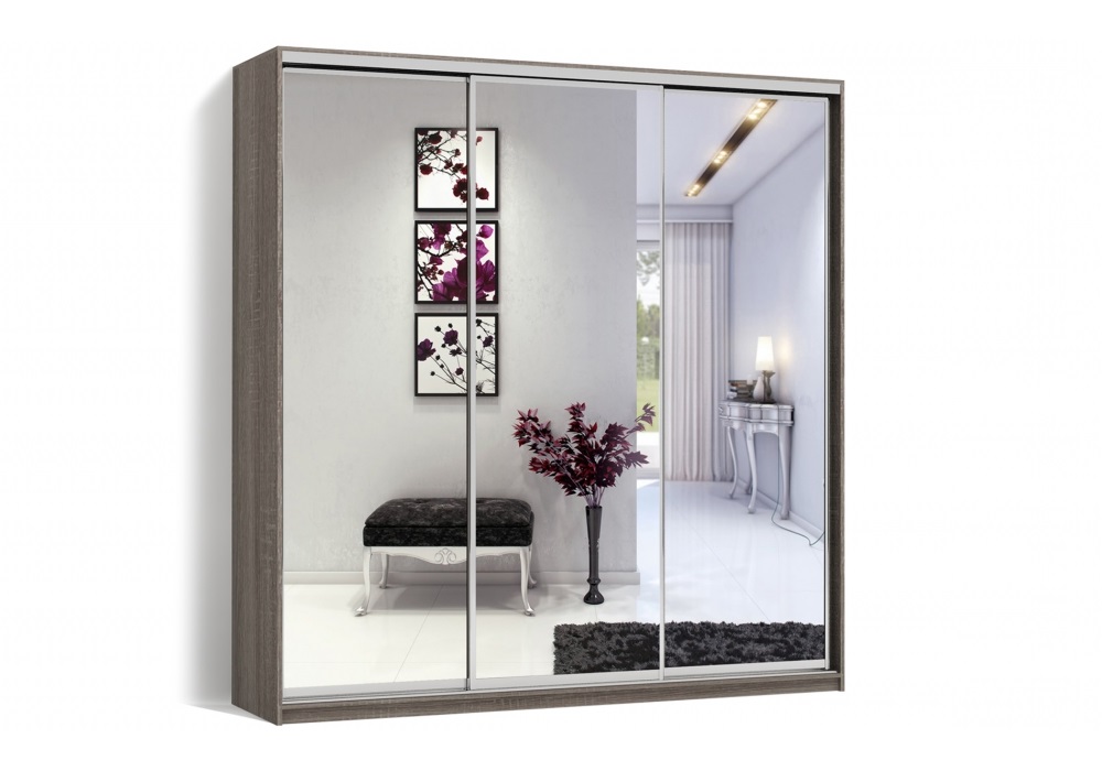 

Шкаф-купе Luxe 3 двери Зеркало/Зеркало/Зеркало CLS - III 220 x 200 x 60 см цвет Дуб трюффель