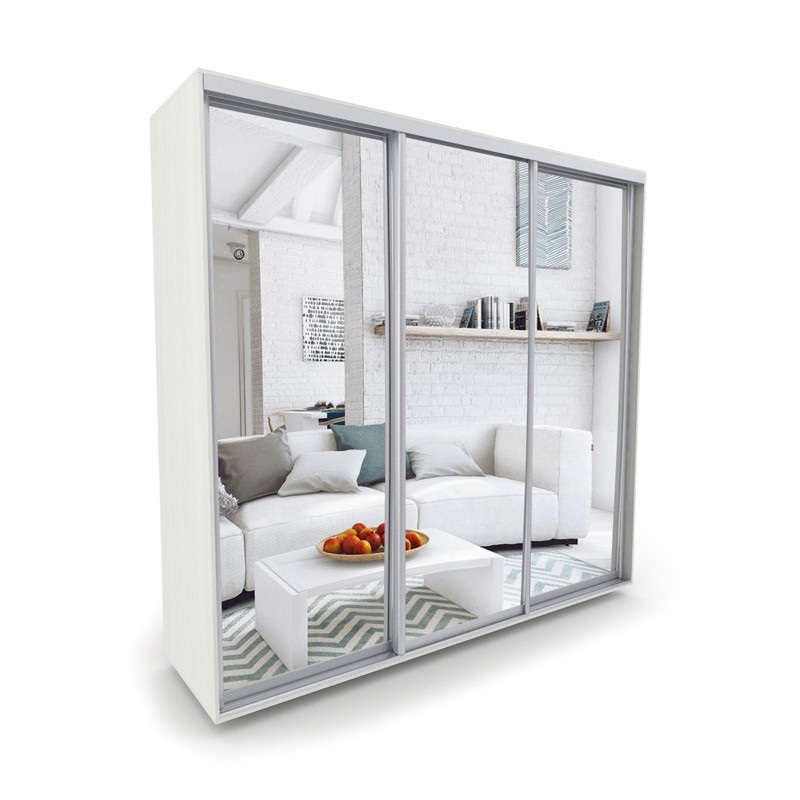 

Шкаф-купе Luxe 3 двери Зеркало/Зеркало/Зеркало CLS - III 220 x 200 x 60 см цвет Белое дерево