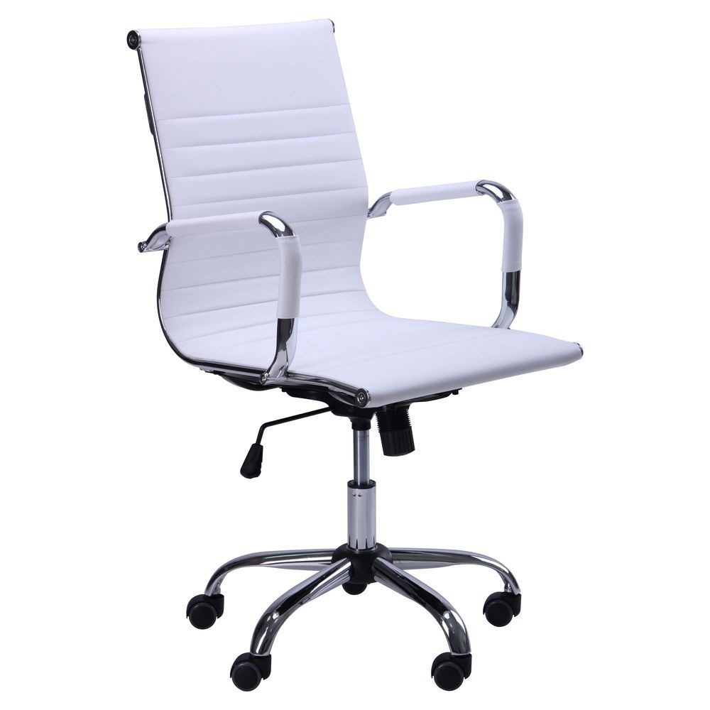 

Кресло офисное Slim LB (XH-632B) механизм Tilt, металл хром/кожзаменитель PU белый AMF