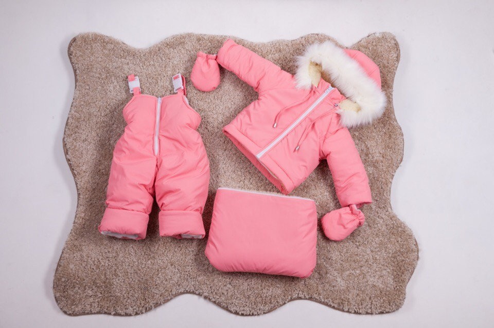 

Зимний комбинезон трансформер тройка Natalie Look 56-86 см Пудра