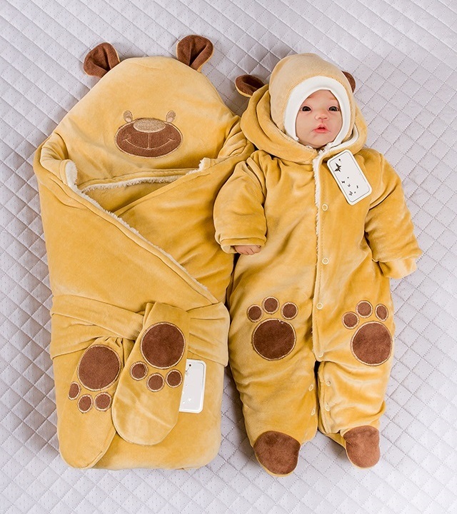 

Комплект на выписку зимой Lari Little Bear 56 капучино