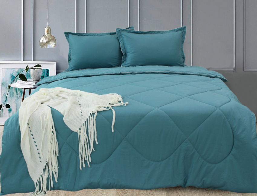 

Набор Elegant ТМ TAG одеяло 2 сп. простынь 200х245 см наволочки 2х50х70 см сатин Blue Sea Wave