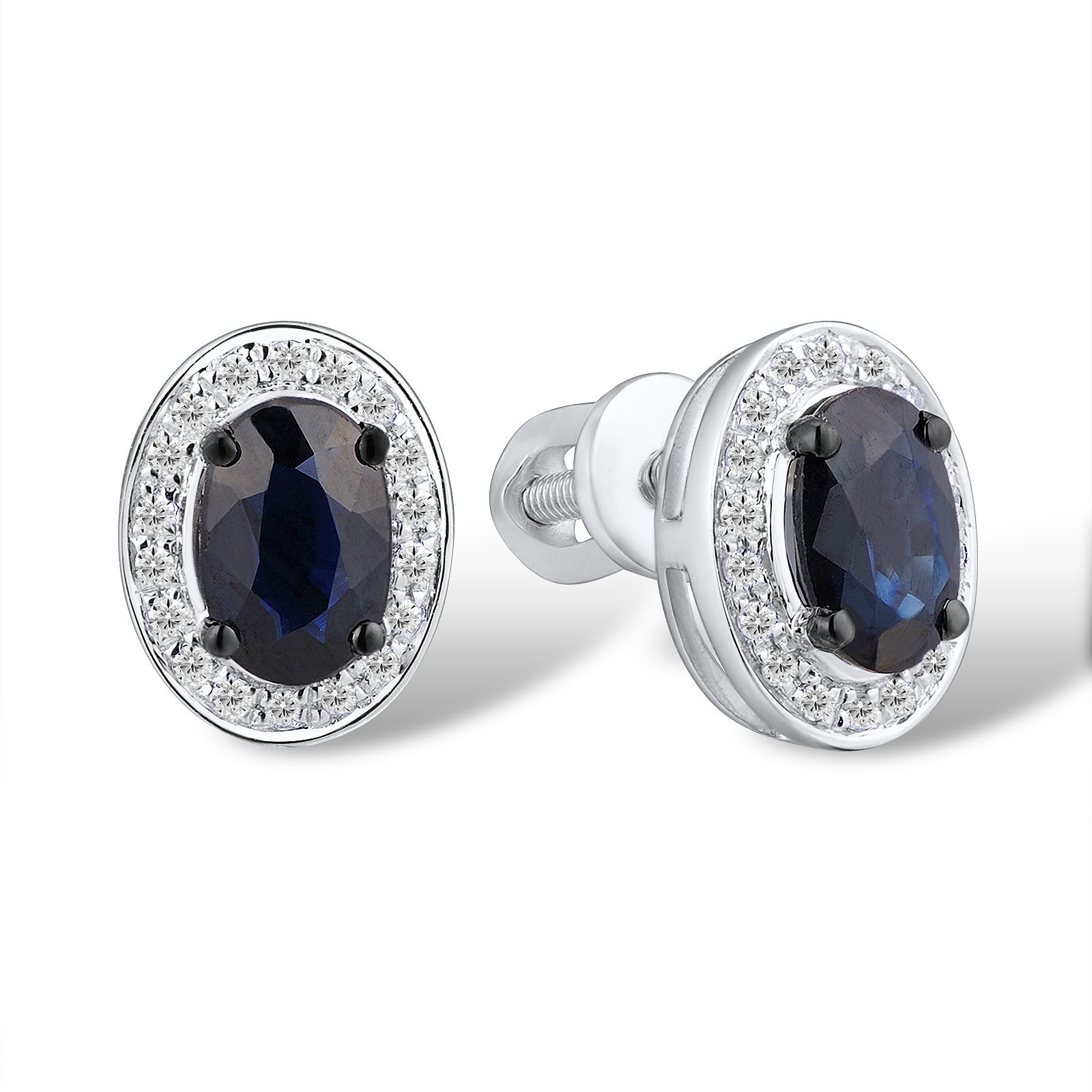 

Серьги из белого золота с бриллиантами и сапфирами 1552716