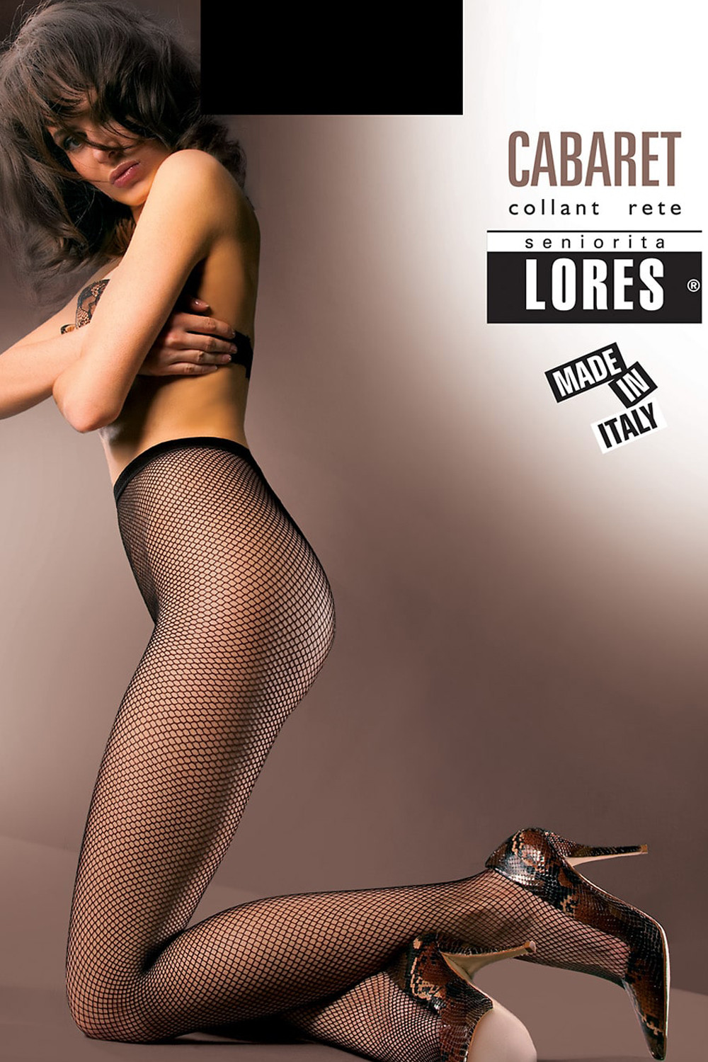 

Колготки в мелкую сетку Lores CABARET 3/4 Черные