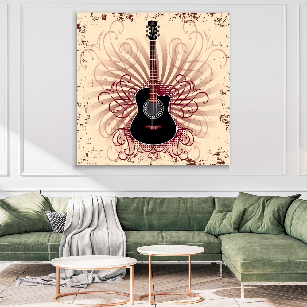 

Картина на холсте Музыка Acoustic Guitar 80х80 см.