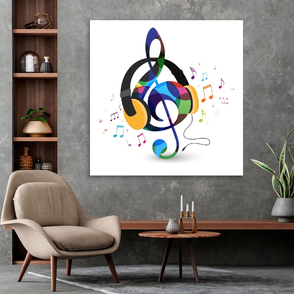 

Картина на холсте Музыка Colorful Music Notes 70х70 см.