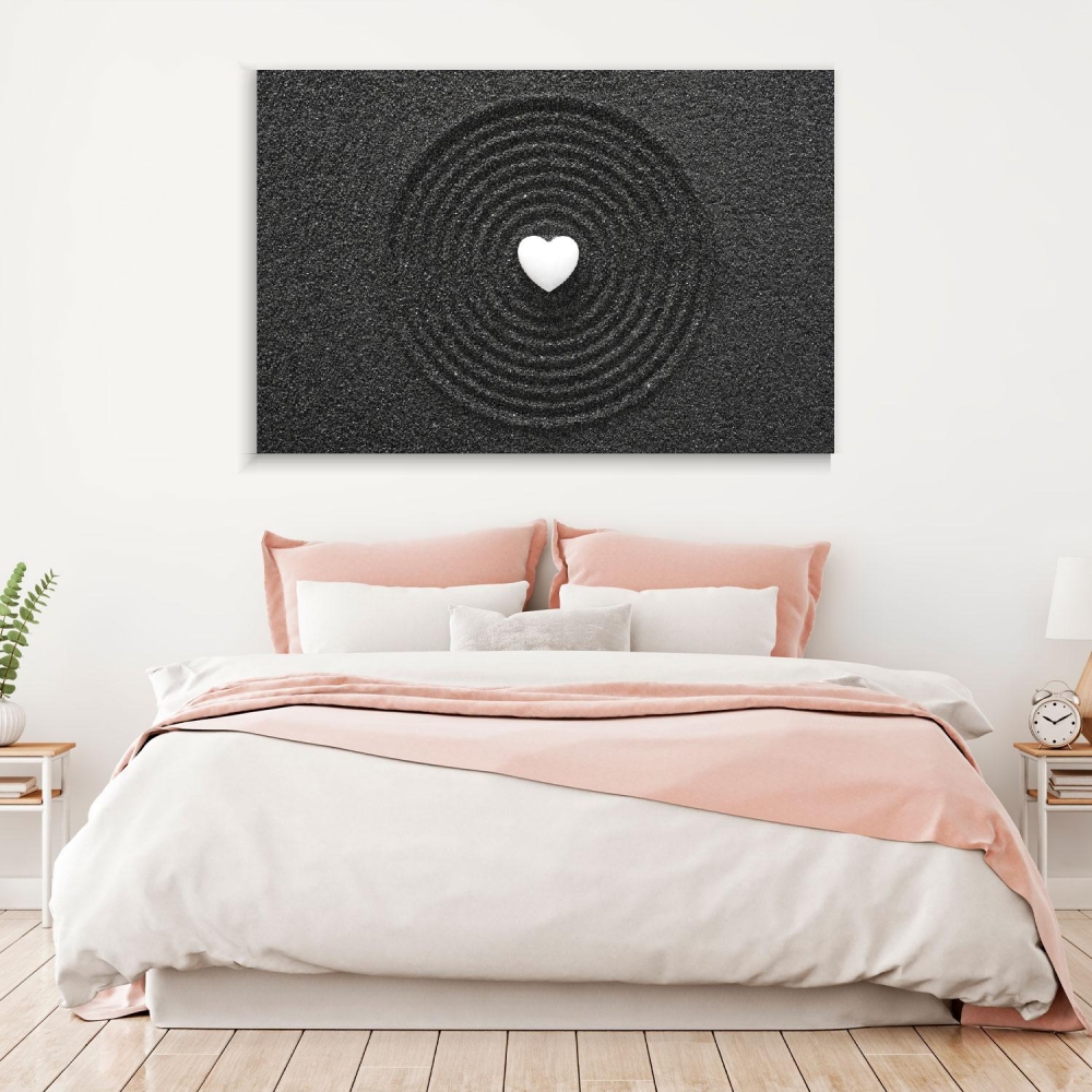

Картина на холсте Йога и медитация Japanese ZEN garden with white heart 50х65 см.