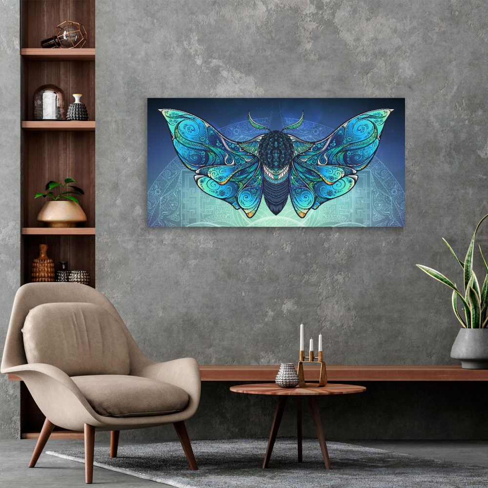 

Картина на холсте Psy Art Mystical Moth In Psychedelic Design 70х140 см.