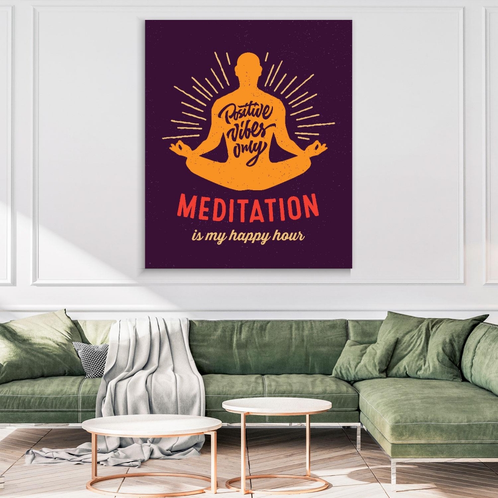 

Картина на холсте Йога и медитация Meditation Is My Happy Hour 75х100 см.